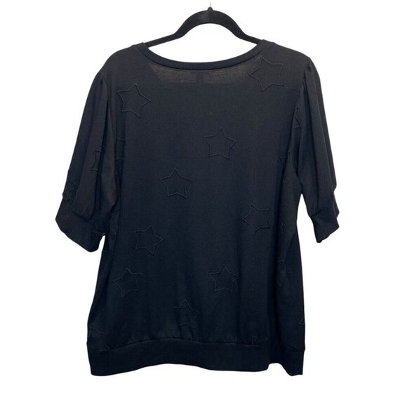Torrid Black Stars Short Sleeve Sweater Size 2 2XL - Picture 5 of 5